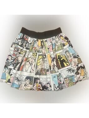 Hemet Comic Printed Women's Skirt pull on waist XXS